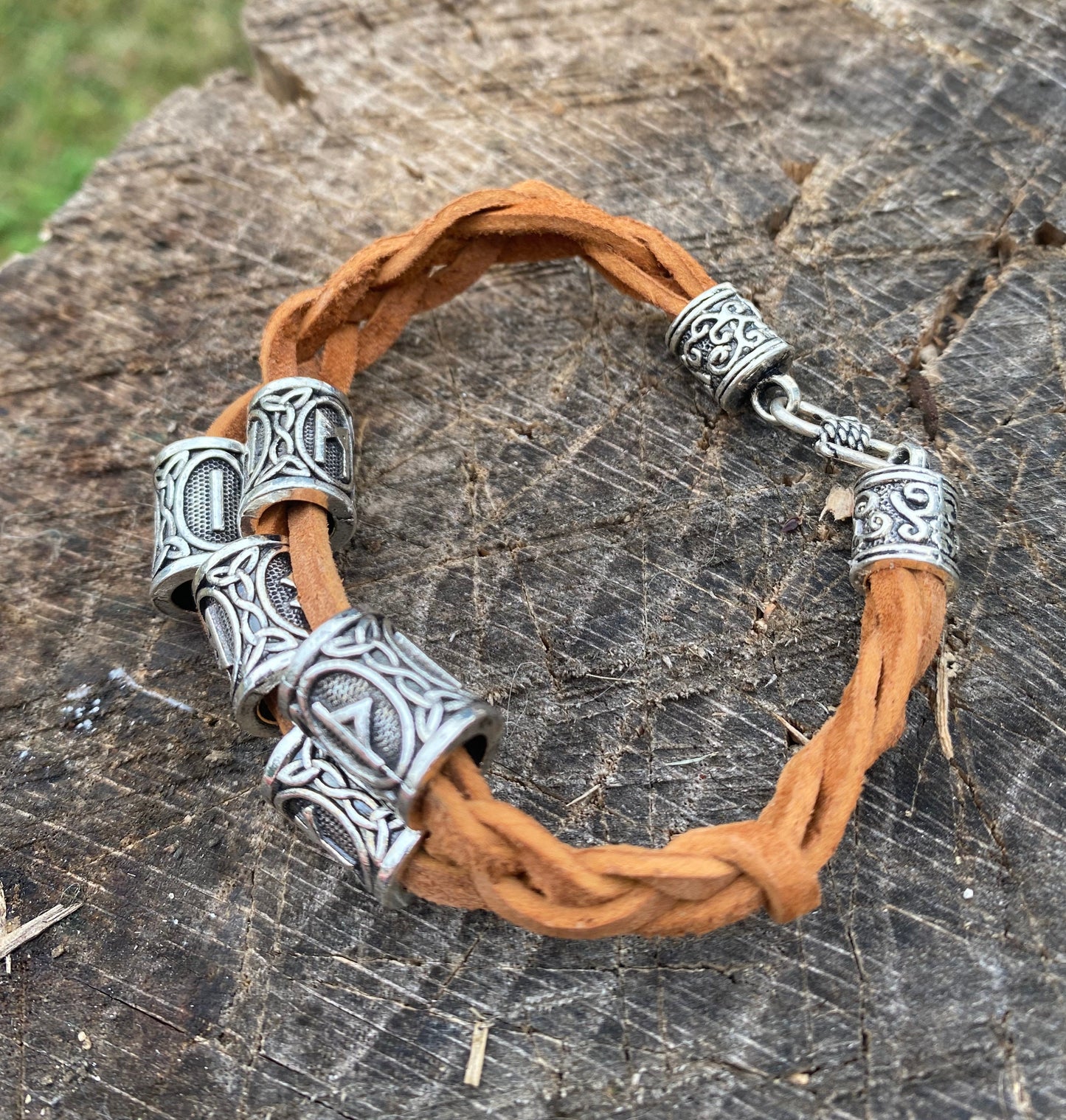 Viking Rune Bracelet, Suede Bracelet, Viking Jewelry, 3 mm suede bracelet