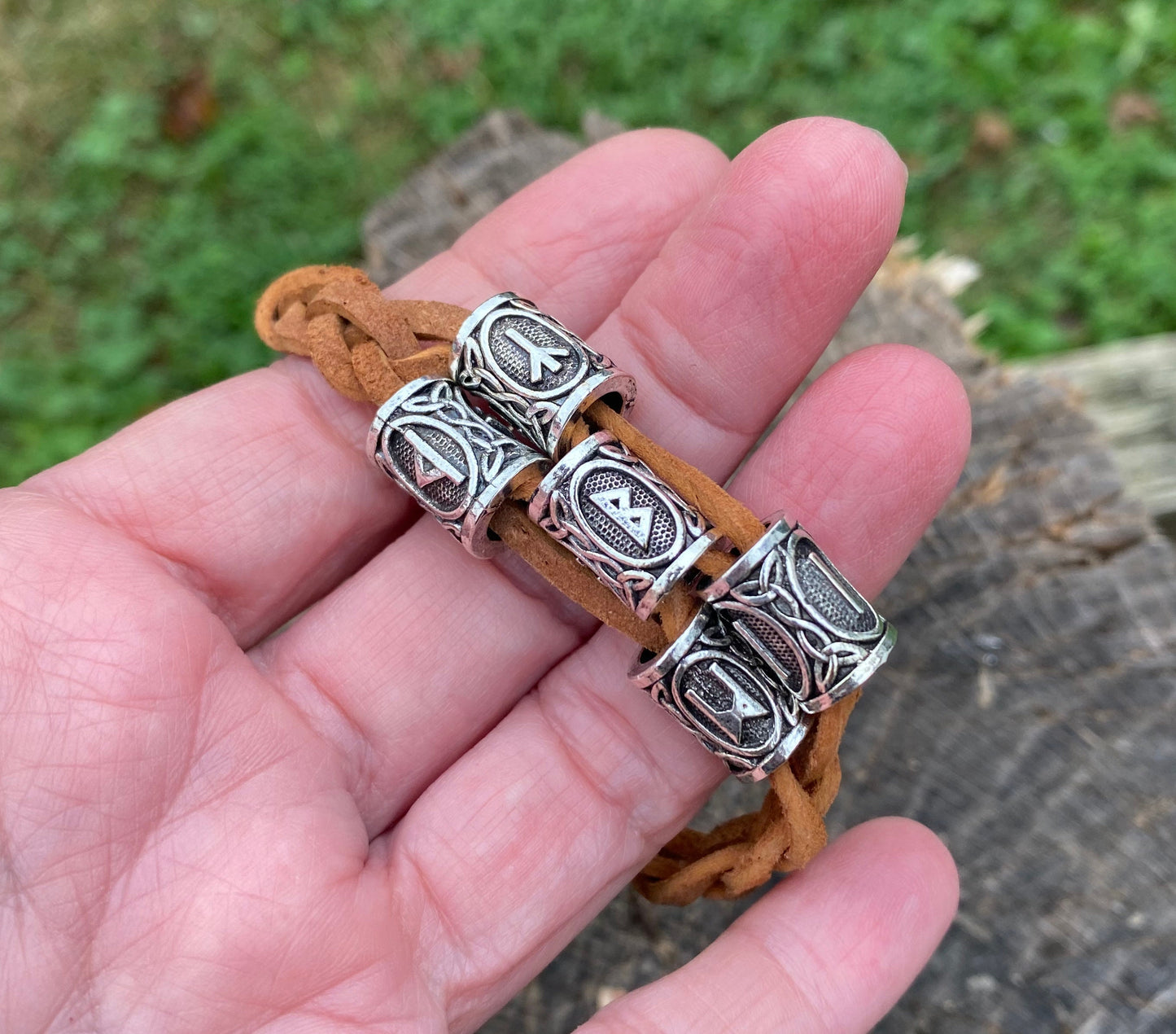 Viking Rune Bracelet, Suede Bracelet, Viking Jewelry, 3 mm suede bracelet