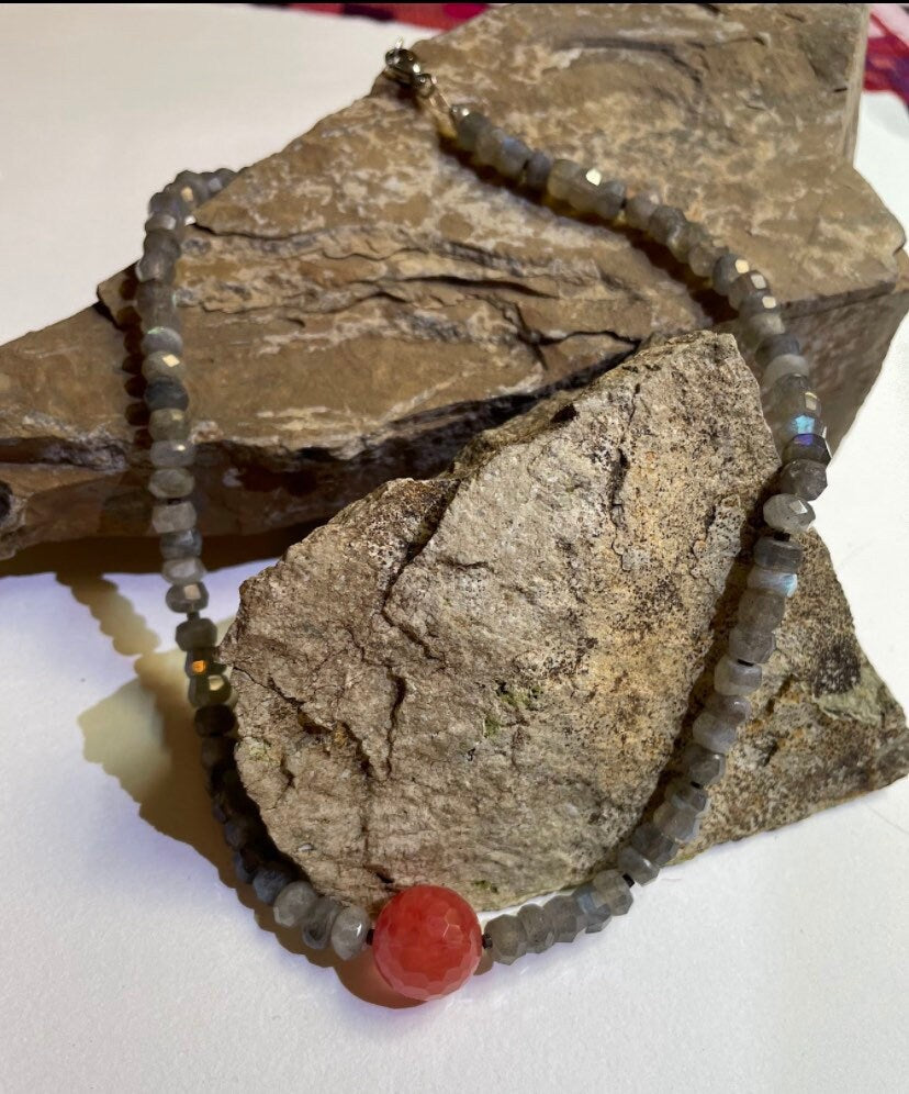 Lively Labradorite and cherry quartz