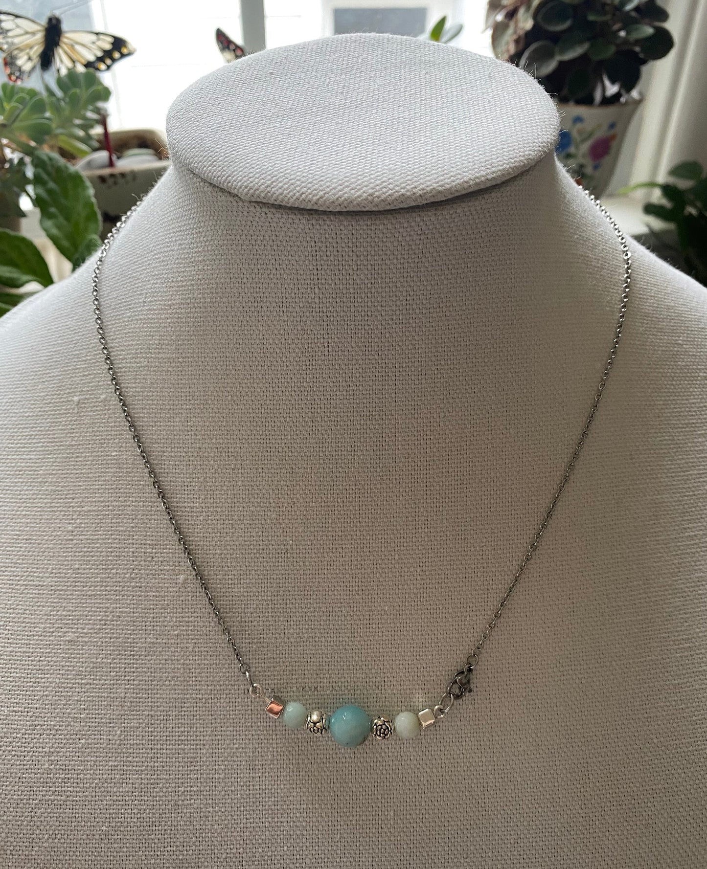 Amazonite Necklace, Amazonite silver Necklace