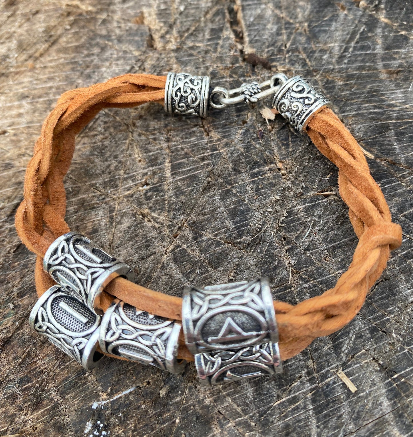 Viking Rune Bracelet, Suede Bracelet, Viking Jewelry, 3 mm suede bracelet