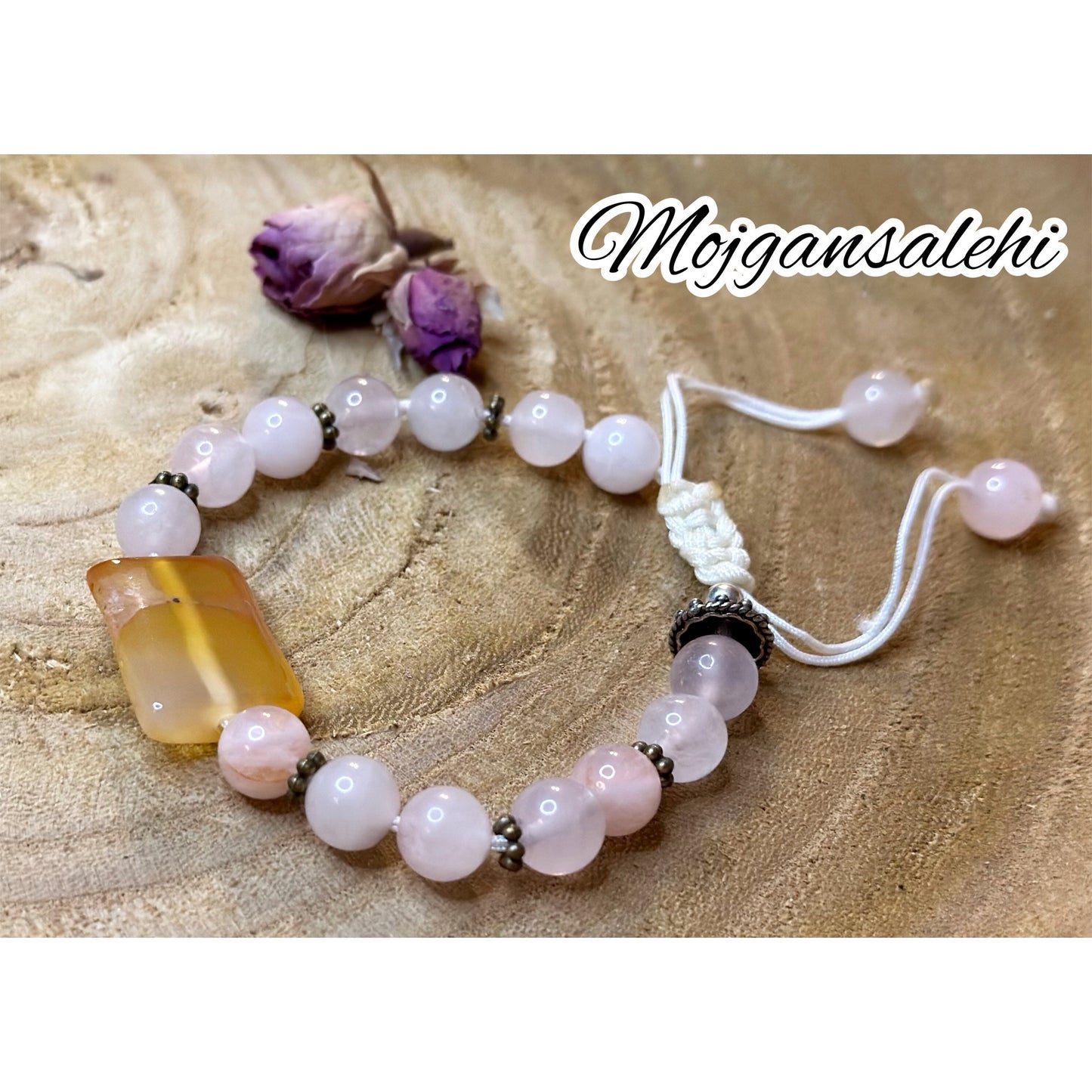 Agate, rose quartz bracelet, rose Quartz bracelet, agate bracelet, Valentine’s day gift.