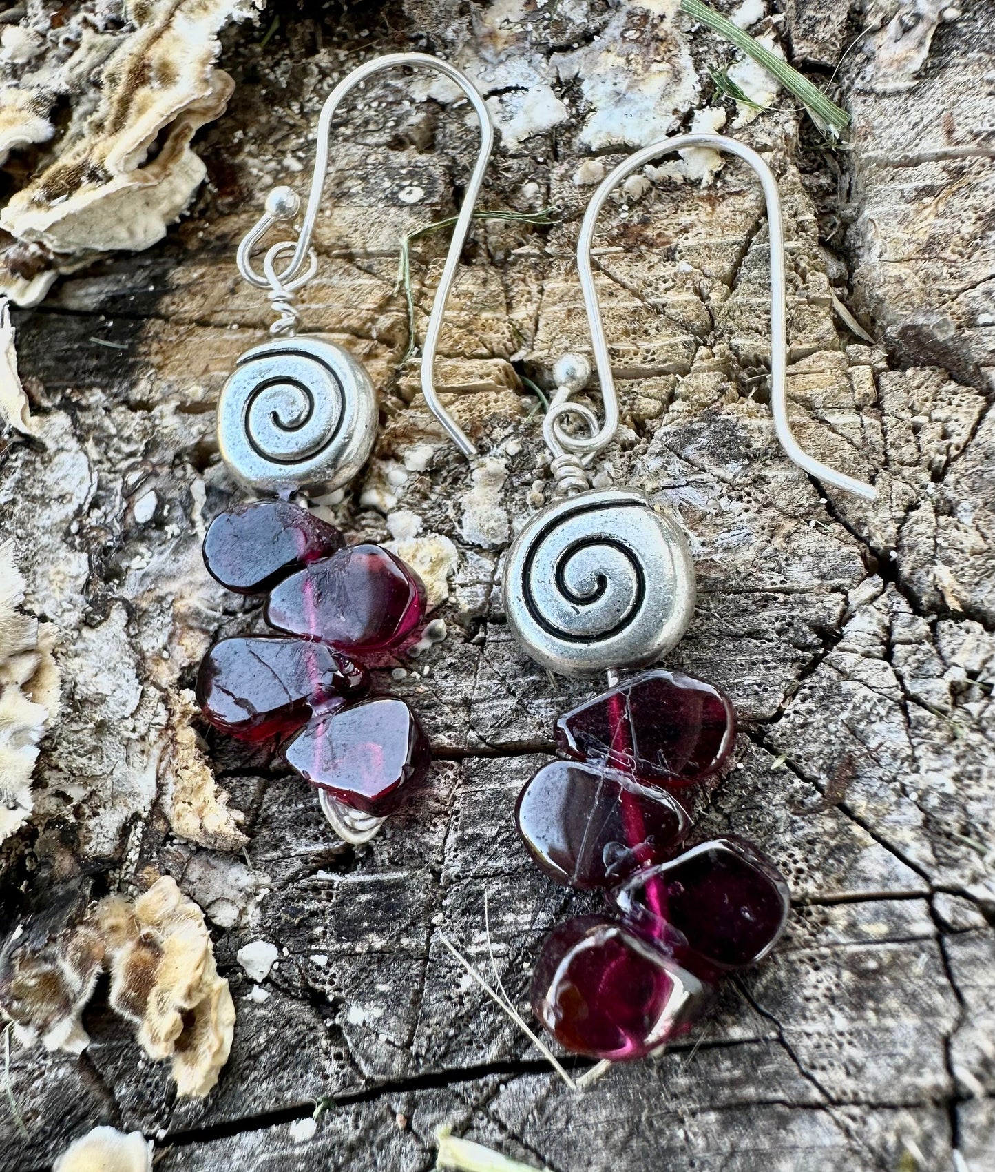 Garnit earrings, stainless steel, silver925 earrings